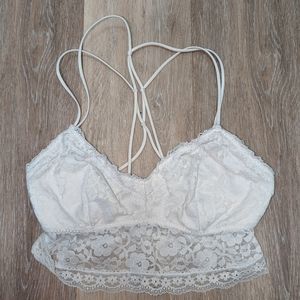 Hollister Gilly Hicks Strappy Racerback Lace White Bralette
